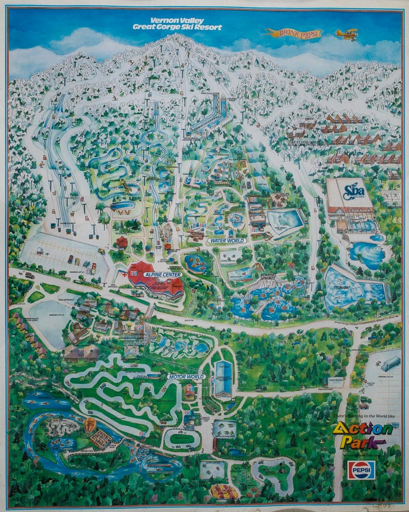 Map of Action Park in New Jersey