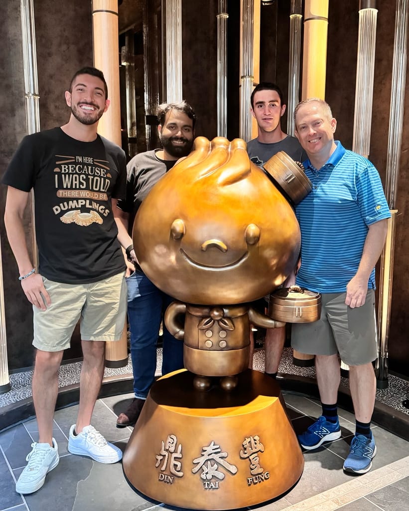 Rocky Trifari and his friends at Din Tai Fung