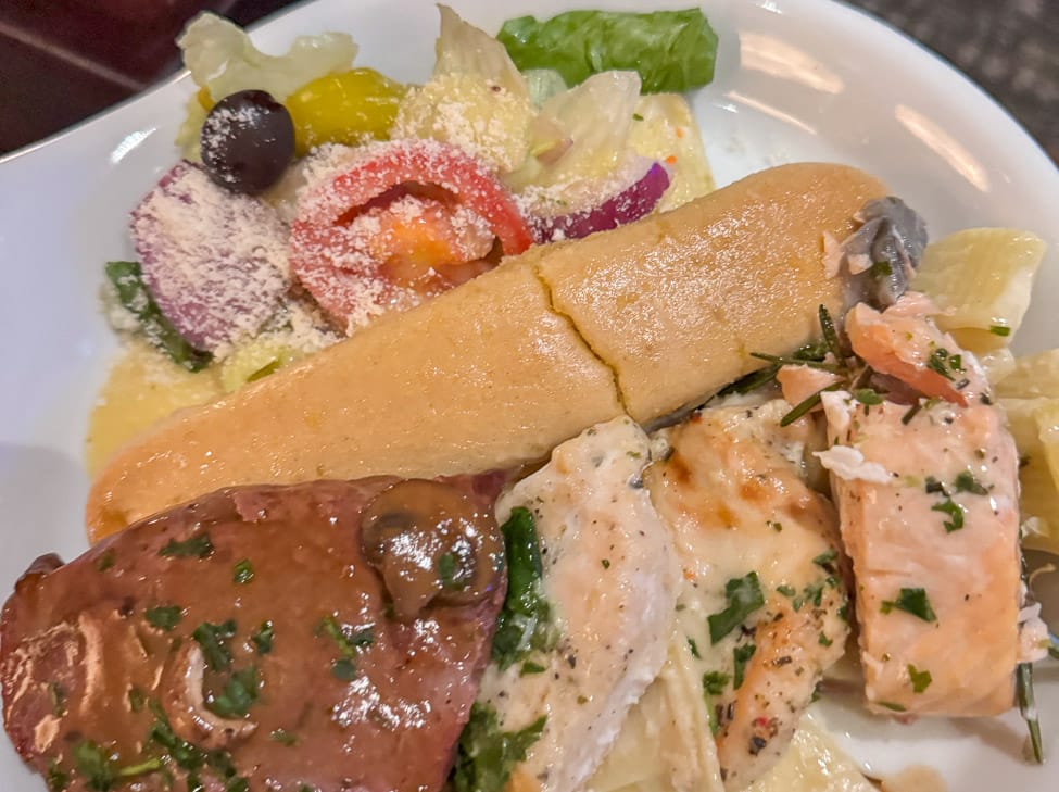 My Plate of Food from Olive Garden Buffet