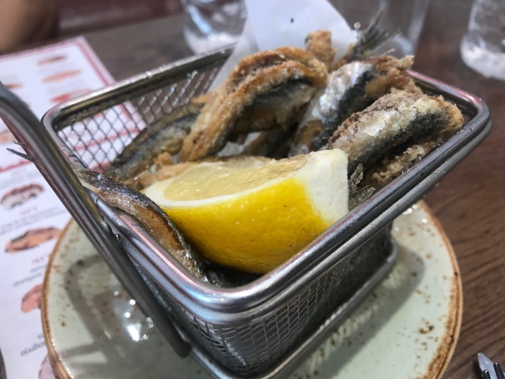 Cooked sardines in Madrid