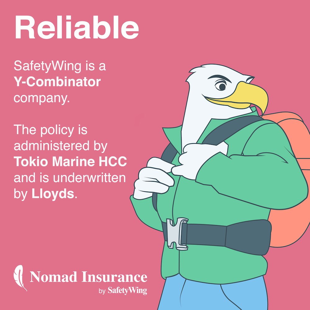 Reliable: SafetyWing is a Y-Combinator company.