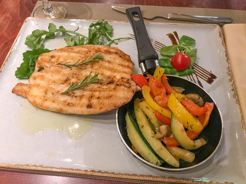 Grilled Chicken & Vegetables in Zadar, Croatia.