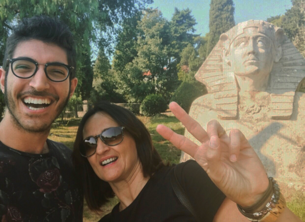 Selfie with my tour guide at the Zadar Sphinx.