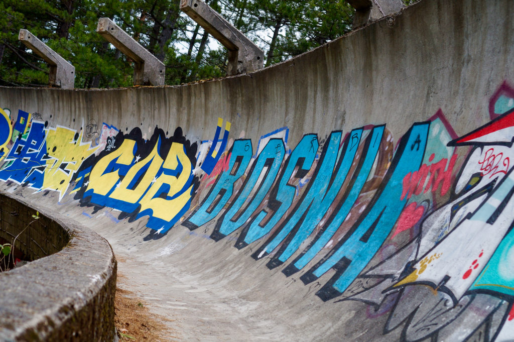 Bosnia graffiti on Bobsled Track