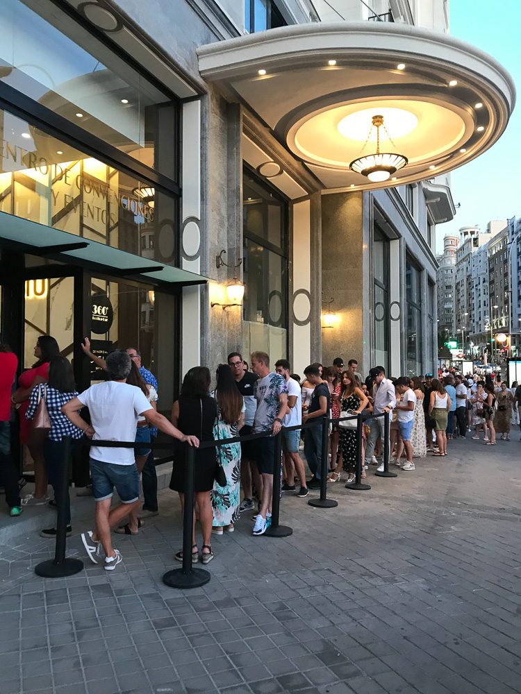 Line for the rooftop at The RUI Plaza España