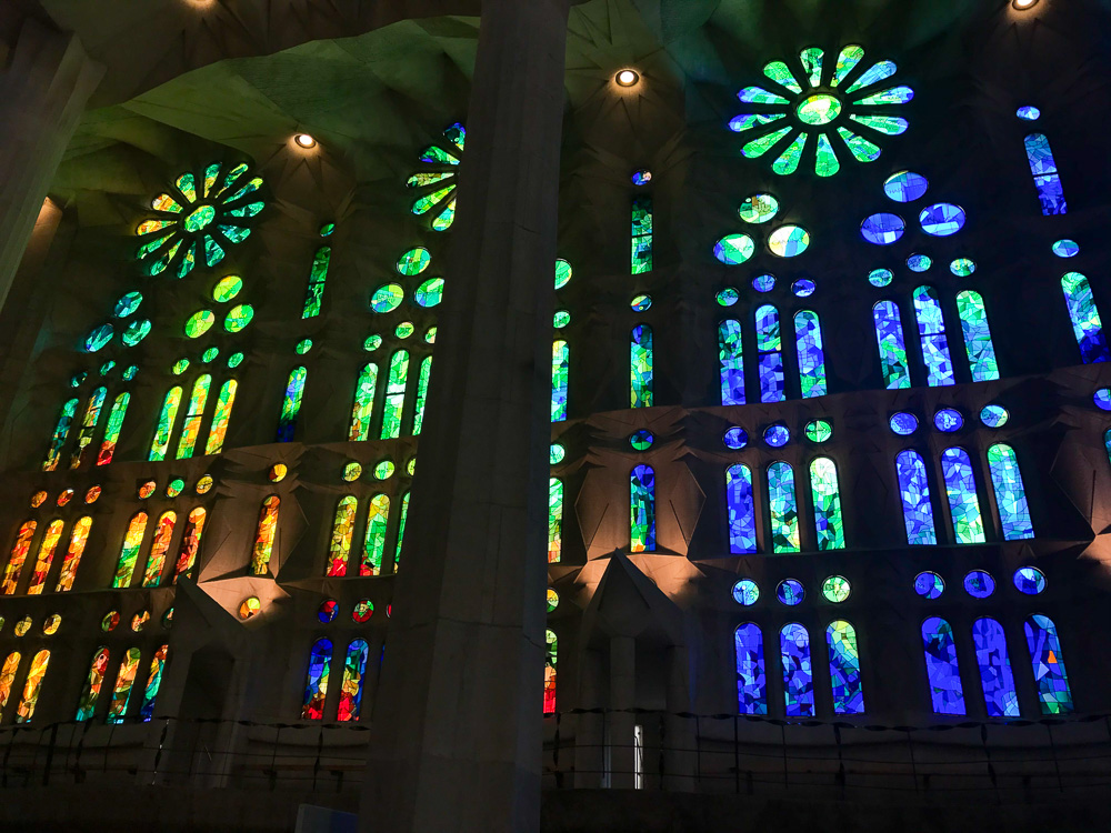 La Sagrada Familia rainbow glass