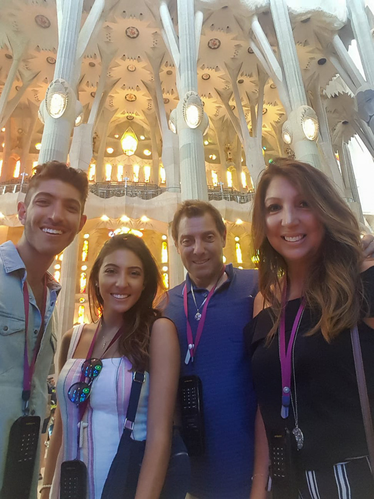My family inside La Sagrada Familia