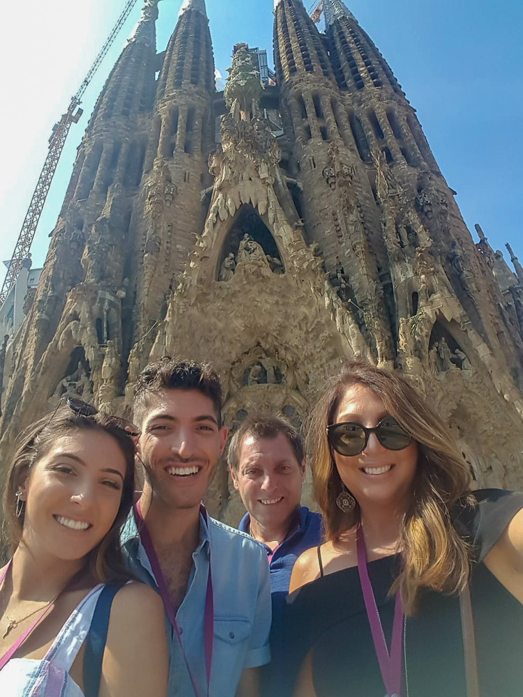 The Trifari family visits Barcelona's La Sagrada Familia