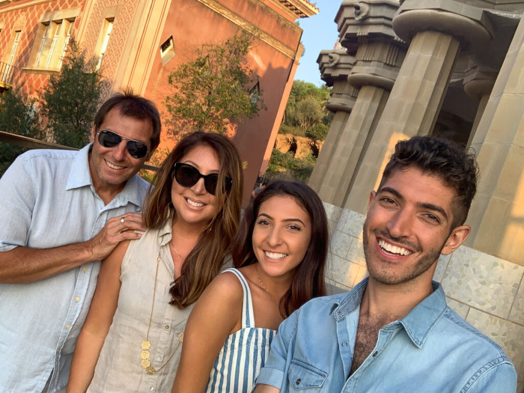 My family at Park Guell in Barcelona, Spain