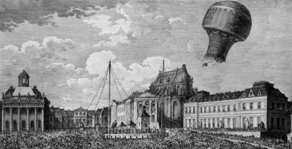 The first hot-air balloon ride