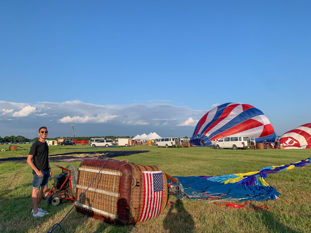 Me standing by the hot-air balloon basket