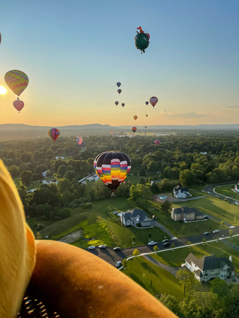 Hot air balloons in the sky