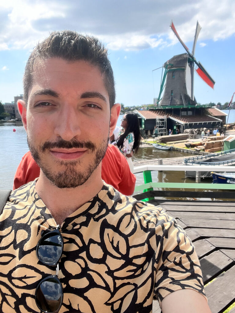 Rocky visits the Zaanse Schans windmills